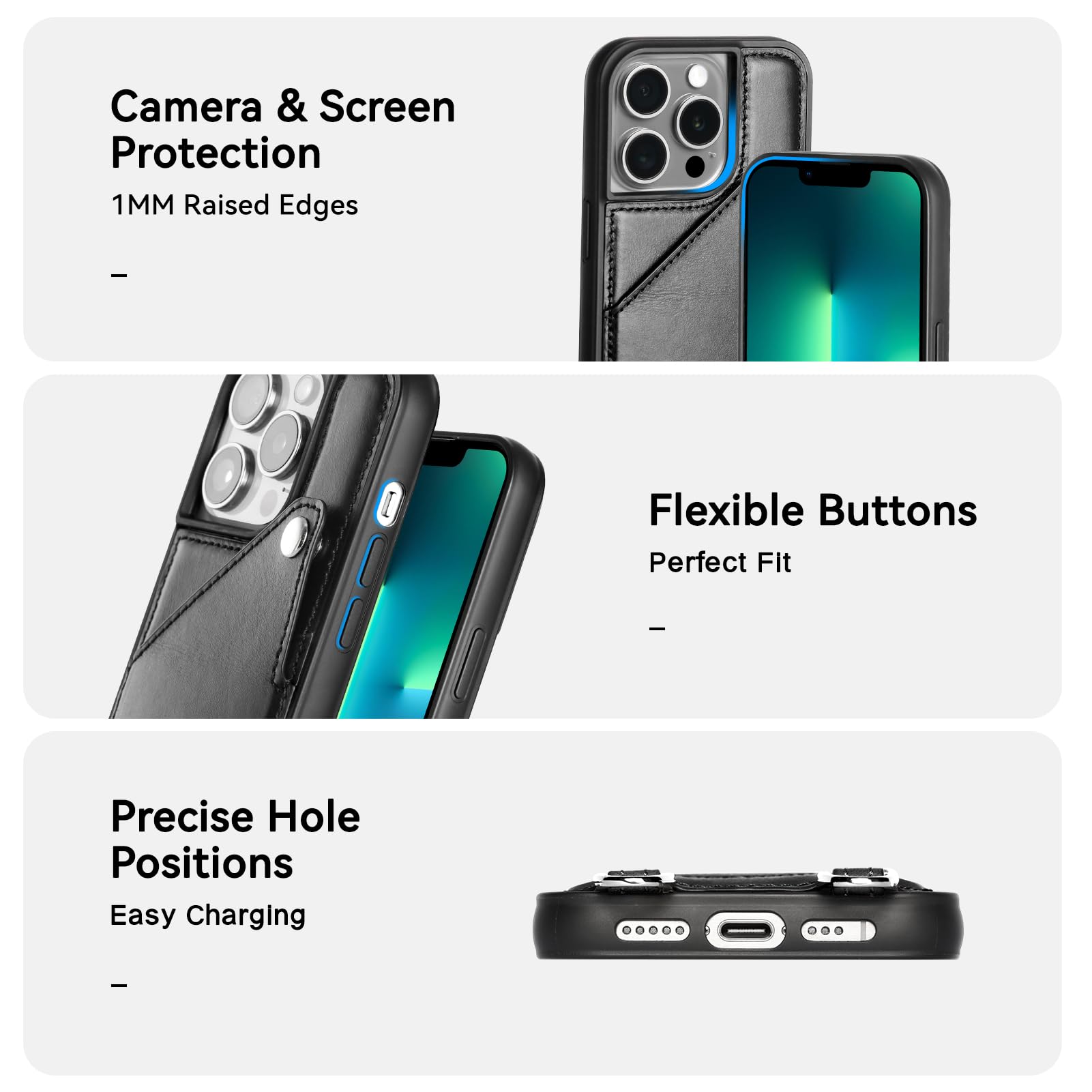 Premium Leather Wallet Phone Case for iPhone 13 Pro (6.1