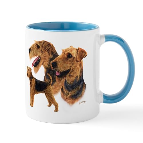 White/Blue Inside - Airedale Terrier Mug