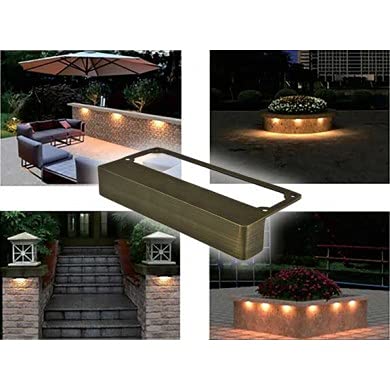LV-LED639-AMB-WBS CAST Brass Step Light - 2 Pack 3.0W JC-LED Amber 48 LEDs 12V Weatherproof Outdoor Lighting - Perfect for Patio, Garden, Staircase & Pathway Illumination