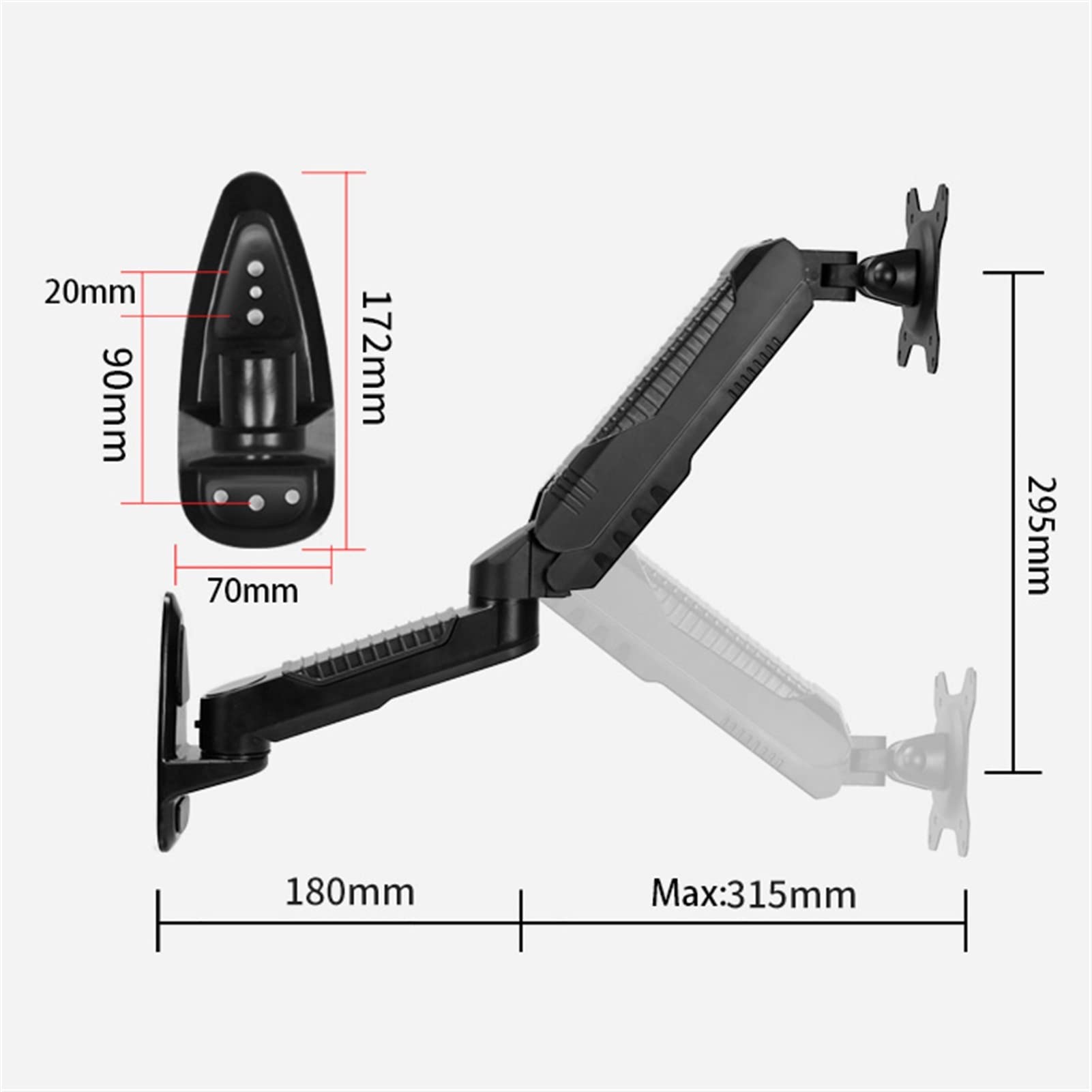 Adjustable Wall Mount Monitor Arm for 15-27