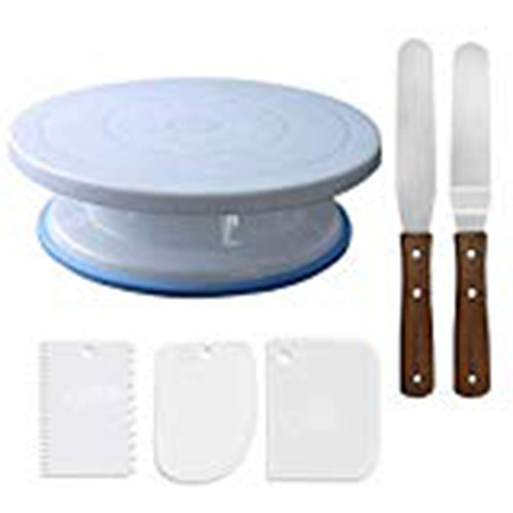 Premium Cake Turntable Stand with Stainless Steel Icing Tools - 6