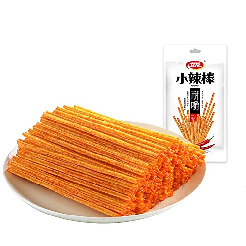 Weilong Spicy Sticks 50g x 10 Packs - Classic Chewy Hot Snacks for Office, Dorm & Travel - Authentic Chinese Spicy Gluten Snacks - Perfect for Parties, Movie Nights & Study Breaks