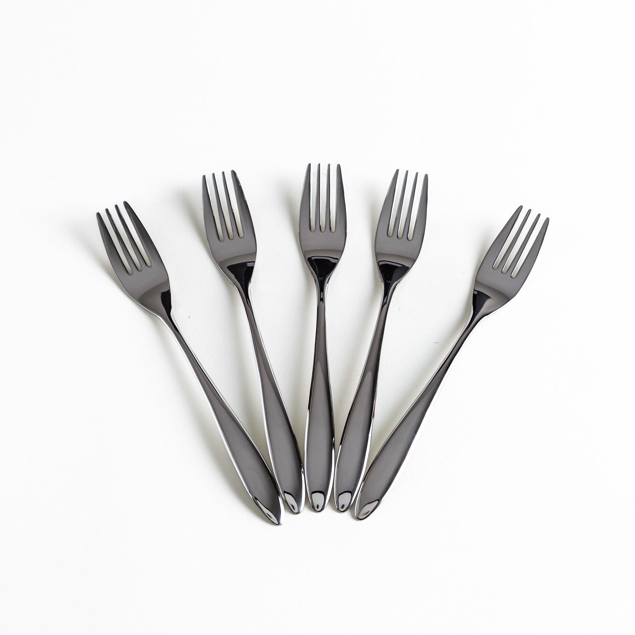 Premium Stainless Steel Forks Set of 5 - Elegant Dining Utensils for Restaurants, Weddings & Home Entertaining