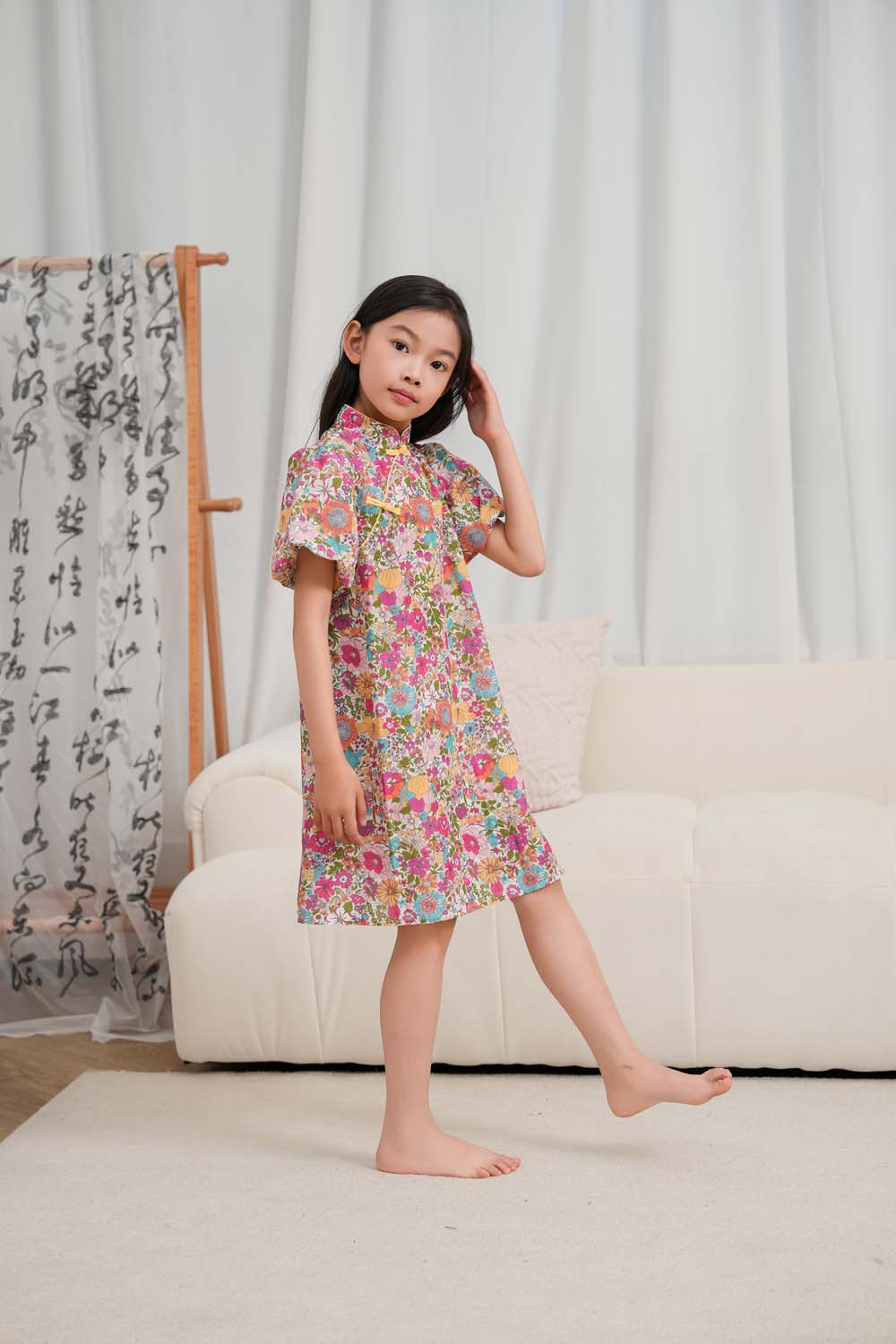 Floral Cheongsam Dress for Baby Girls - Singapore Souvenir Gift - Perfect for Parties, Photos & Cultural Events