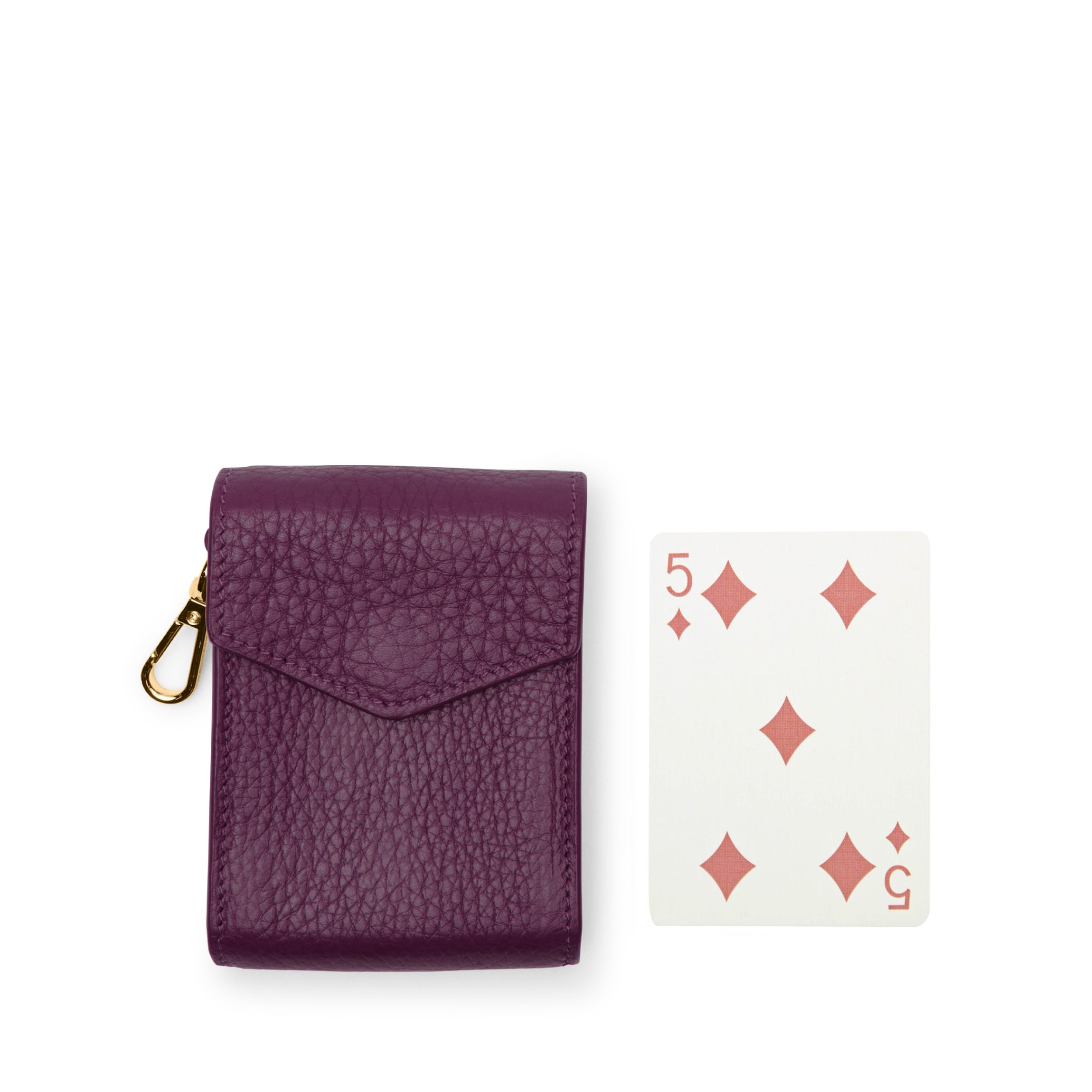 Premium Portable Single Playing Card Case - Deep Plum | Compact & Durable Card Holder for Poker, Magic Tricks & Travel | Perfect for Casino Nights, Game Nights & On-the-Go Entertainment