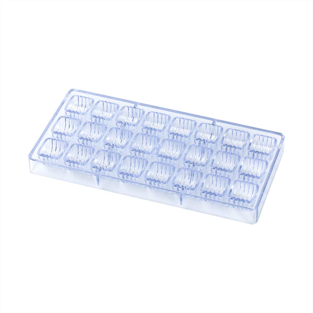Restaurantware Pastry Tek 10.8 x 5.3 Inch Clear Polycarbonate Dessert Molds - 10 Rigid Cylinder Chocolate Candy Molds with 24 Cavities | Freezer & Dishwasher Safe | Perfect for Baking, Candy Making, Cake Decorating & Professional Pastry Use