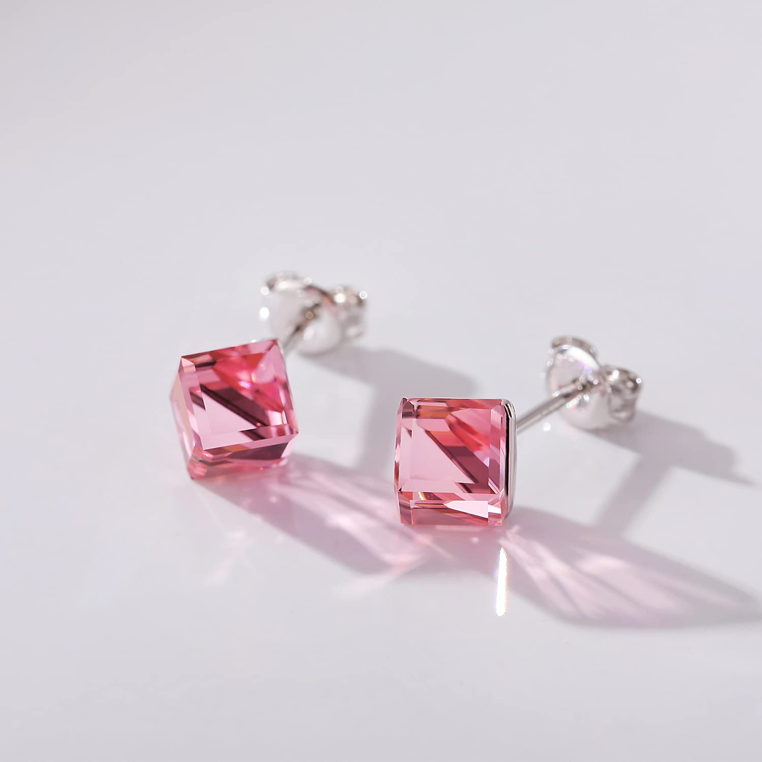 Sparkle Crystal Stud Earrings for Women & Men - 925 Sterling Silver Austrian Crystal Earrings | Hypoallergenic Jewelry Gift for Birthday, Anniversary & Special Occasions