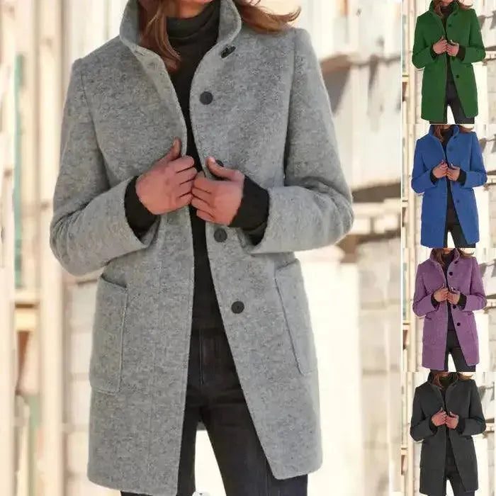 Stylish Single-Breasted Women's Trench Coat - Classic Waterproof Long Coat for Fall & Winter | Perfect for Office, Travel & Formal Occasions