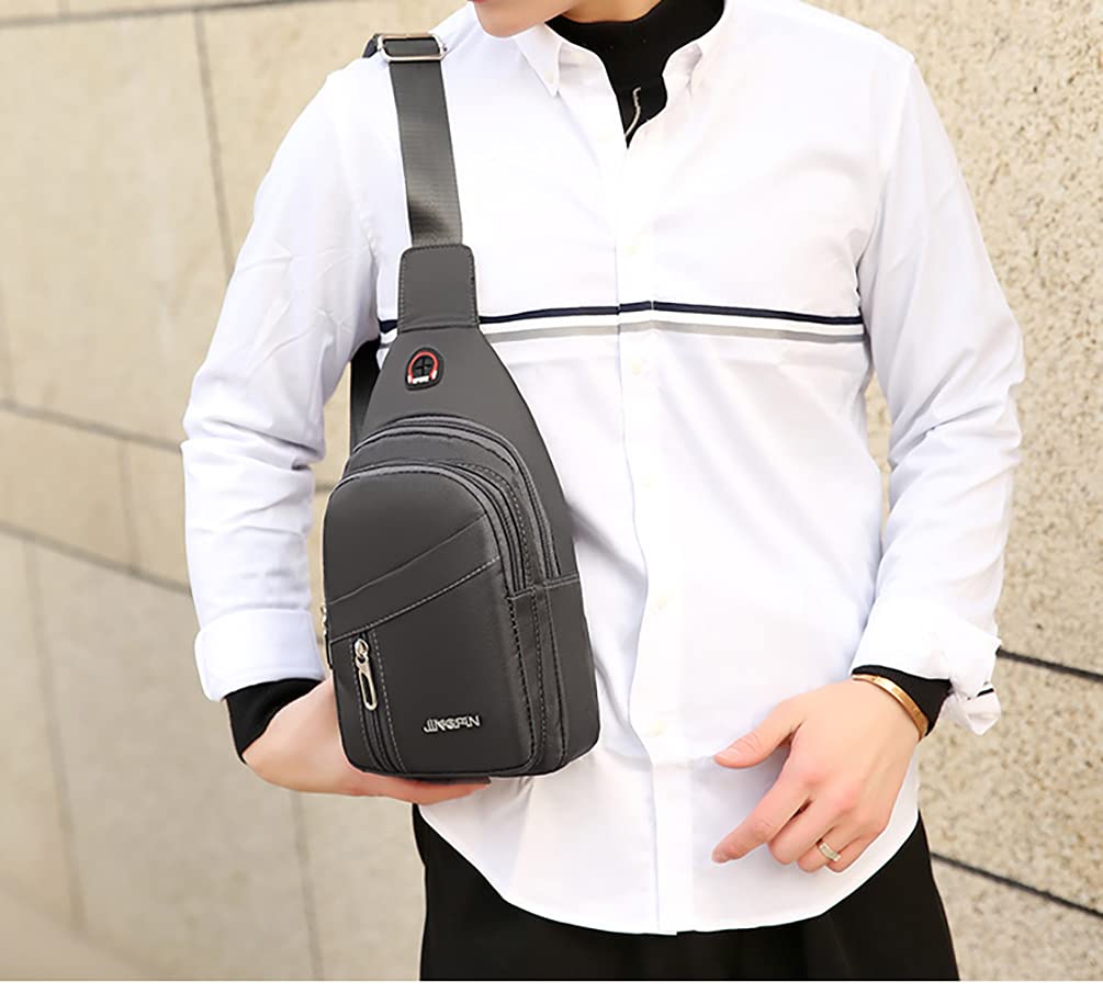 Small Sling Backpack for Men & Women - Crossbody Chest Bag with Wallet & Earphone Hole - Travel, Outdoor Sports & Casual Daypack (Brown) - Perfect for Hiking, Commuting & Everyday Use