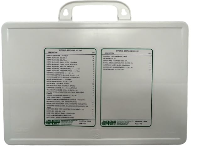 Ontario Deluxe 36-Unit Plastic First Aid Kit - Compact & Portable for Home, Office, Car, and Outdoor Emergencies