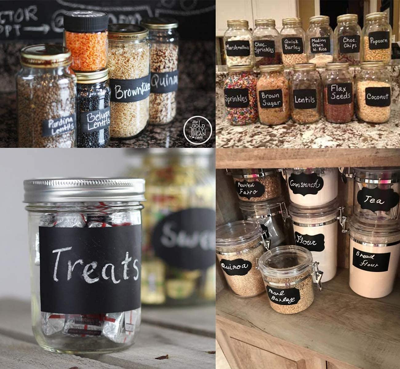 180Pcs Reusable Waterproof Chalkboard Labels with Erasable Chalk Marker - Perfect for Mason Jars, Pantry Organization, Party Decorations & Craft Room Storage - Ideal for Home, Office and Classroom Use