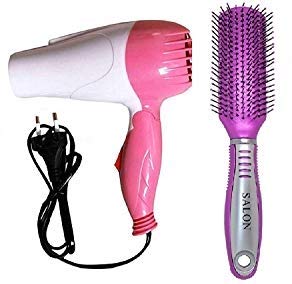 Professional Hair Dryer & Flat Brush Combo for Women - Blow Dry Wet Hair with Lightweight 35g Styling Tools - Perfect for Home, Salon & Travel Hair Care Accessories