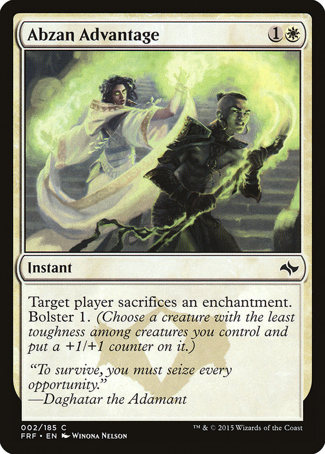 Abzan Advantage - Fate Reforged MTG Card | Strategy Game Accessory for Magic: The Gathering Players - Perfect for Tournaments & Casual Play