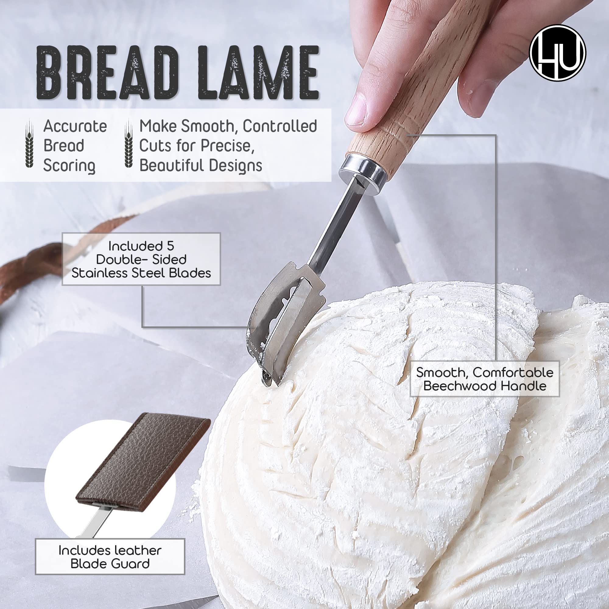 Organic Sourdough Starter Kit - Complete Bread Baking Supplies with Banneton Proofing Basket, Linen Cloth, Dough Whisk, Bread Lame, Scraper & 2 Brushes - Perfect for Artisan Sourdough, Homemade Bread & Baking Enthusiasts - Ideal for Home Bakers, Gifts & Kitchen Essentials