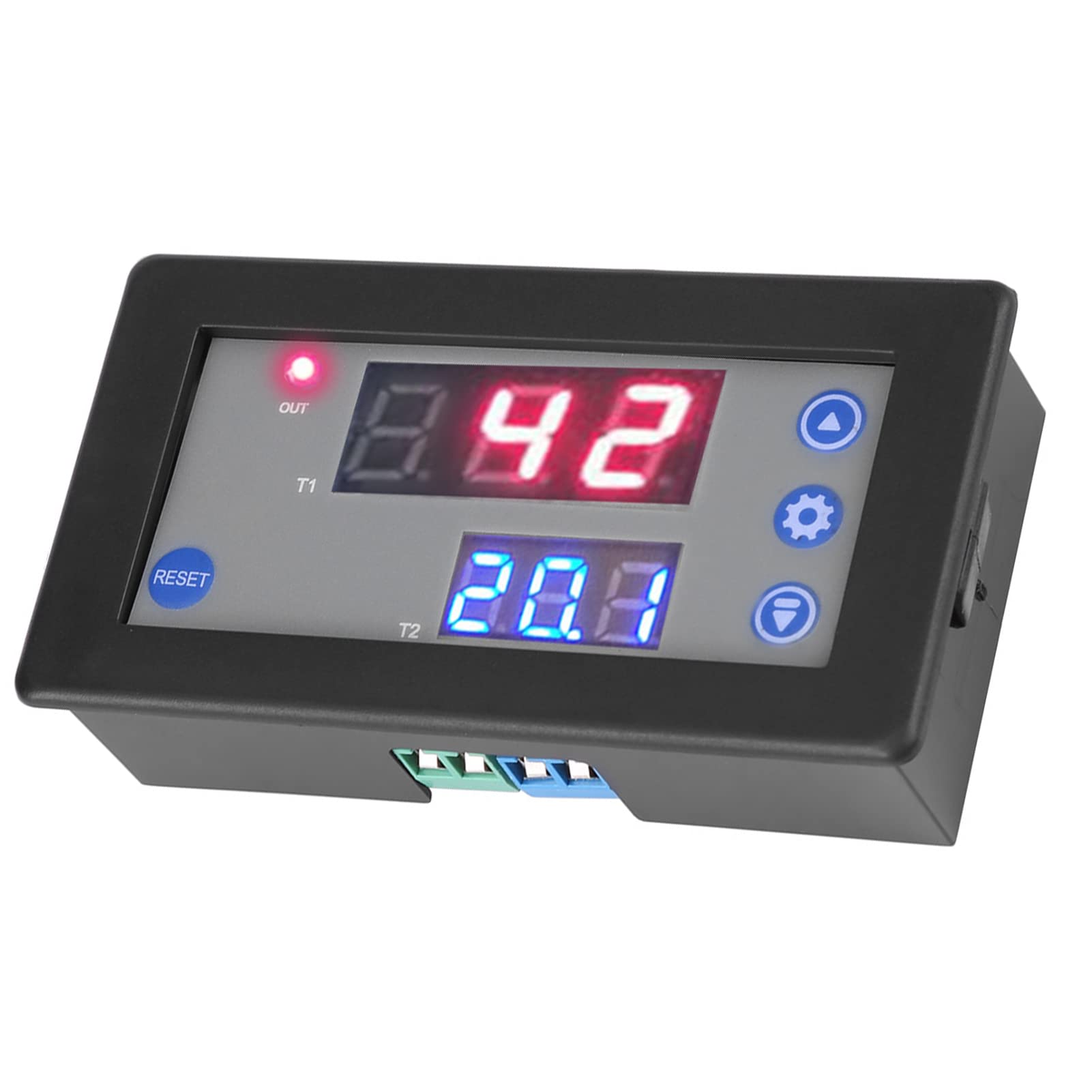 12V Digital Display Repeat Cycle Timer Relay Module with Timing Delay - 11×8×3 Size - Perfect for Automotive, Home Automation, and Industrial Control Systems