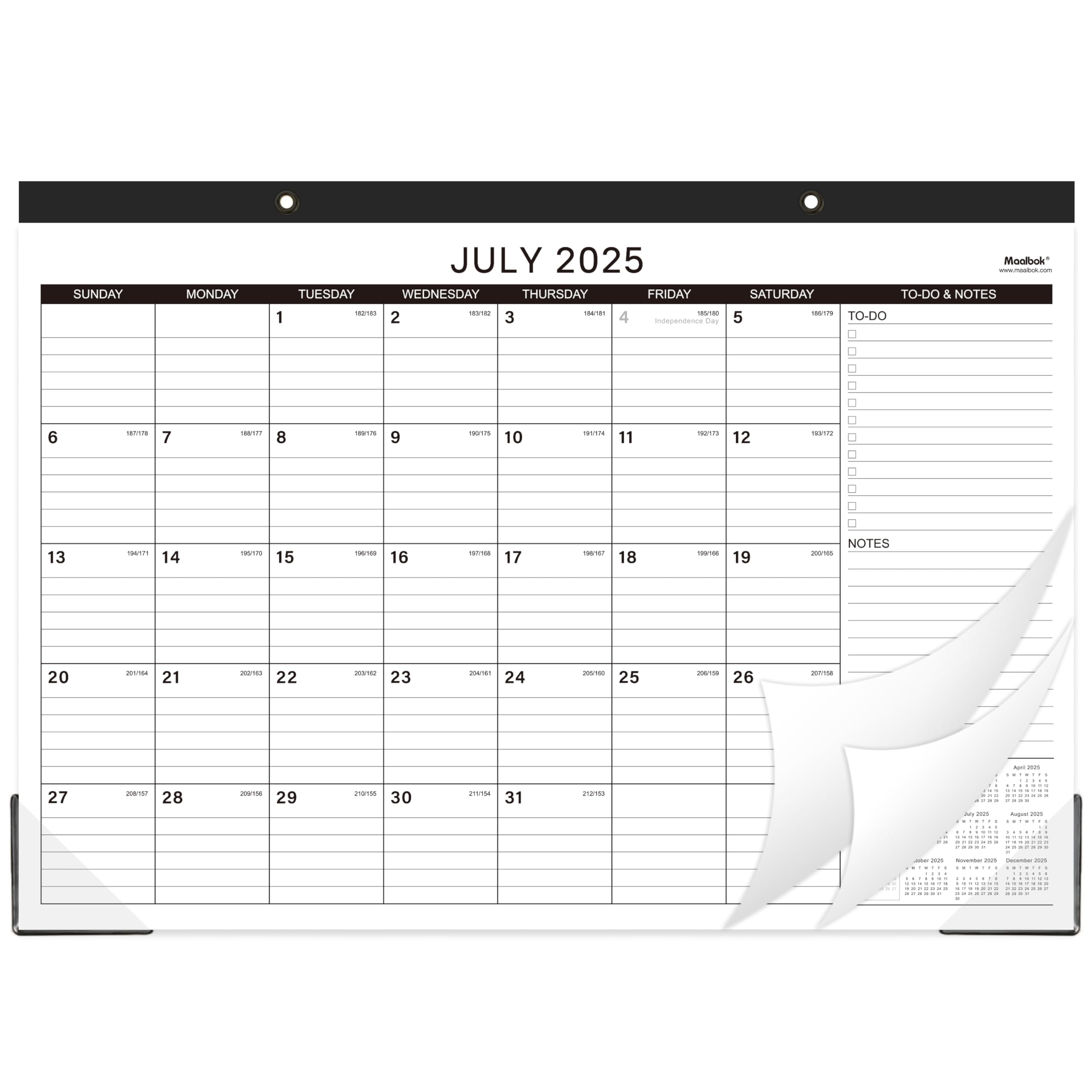 2025-2026 18-Month Desk Calendar | July 2025 - December 2026 | Large 17