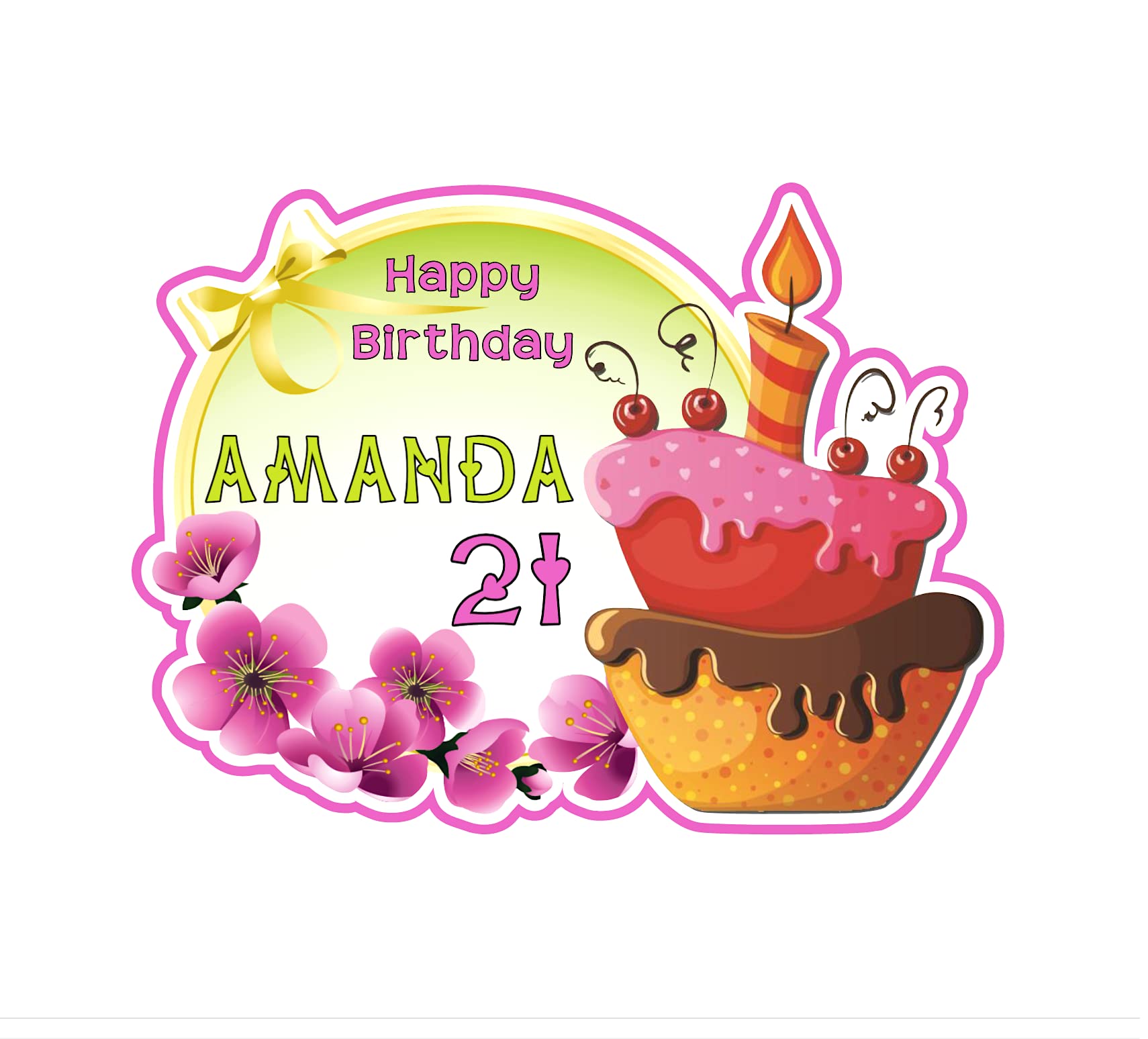 Happy Birthday Cruise Door Magnet - Decorative Cake Design for All Cruise Lines | Perfect for Celebrating Birthdays on Royal Caribbean, Carnival & More