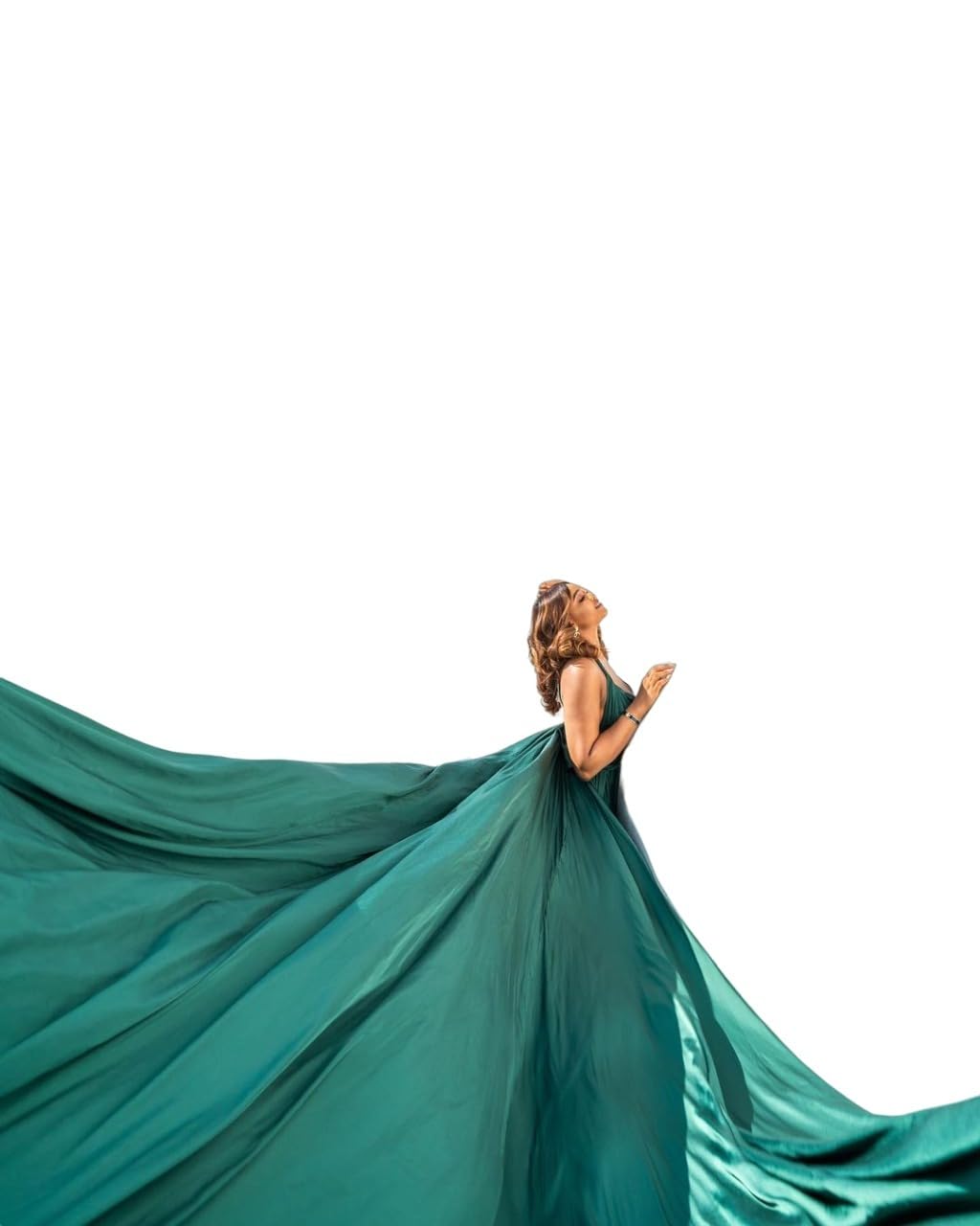 Elegant Long Satin Infinity Dress with Train - Flowy Maxi Flying Dress for Photoshoot, Baby Shower & Santorini Vacation | Women's Formal Evening Gown for Weddings, Parties & Special Occasions