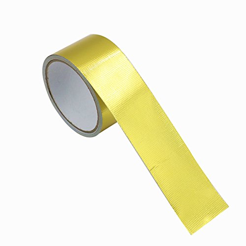 HM&FC Adhesive Backed Heat Barrier Tape Roll - 2 Inch x 64 Feet, High Temperature Resistant, Self-Adhesive Insulation Tape for Automotive, HVAC, and Industrial Pipe Protection