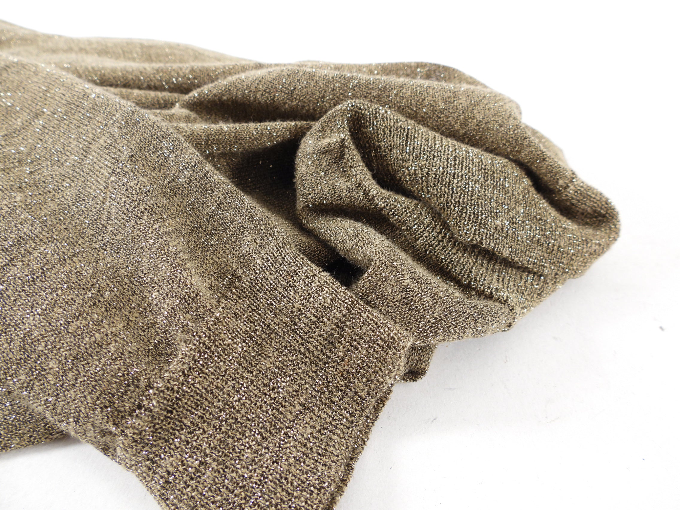 Brunello Cucinelli Gold Shimmer Monili V Neck Sweater for Women - Size M | Luxury Cashmere Knitwear for Elegant Evening Wear & Special Occasions