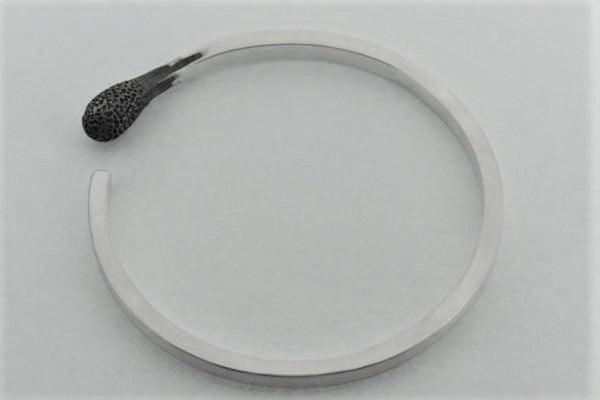 Burnt Match Bangle Bracelet - Brass & Silver Plated Cuff for Women - Boho Chic Jewelry for Casual & Party Wear