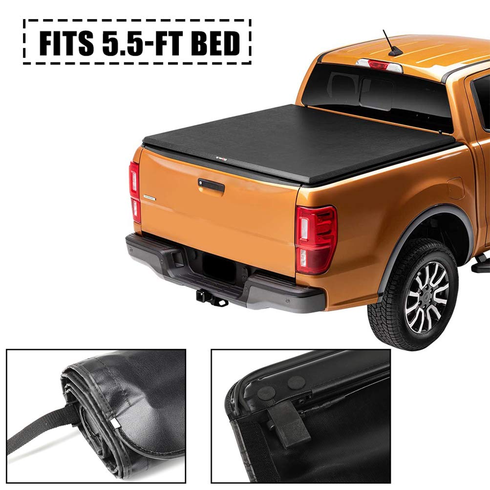 OCPTY Roll Up Truck Tonneau Cover for Ford F-150 (2004-2018) 5.5FT Bed | Waterproof & Durable Pickup Truck Bed Cover | Perfect for Camping, Hauling & Outdoor Adventures