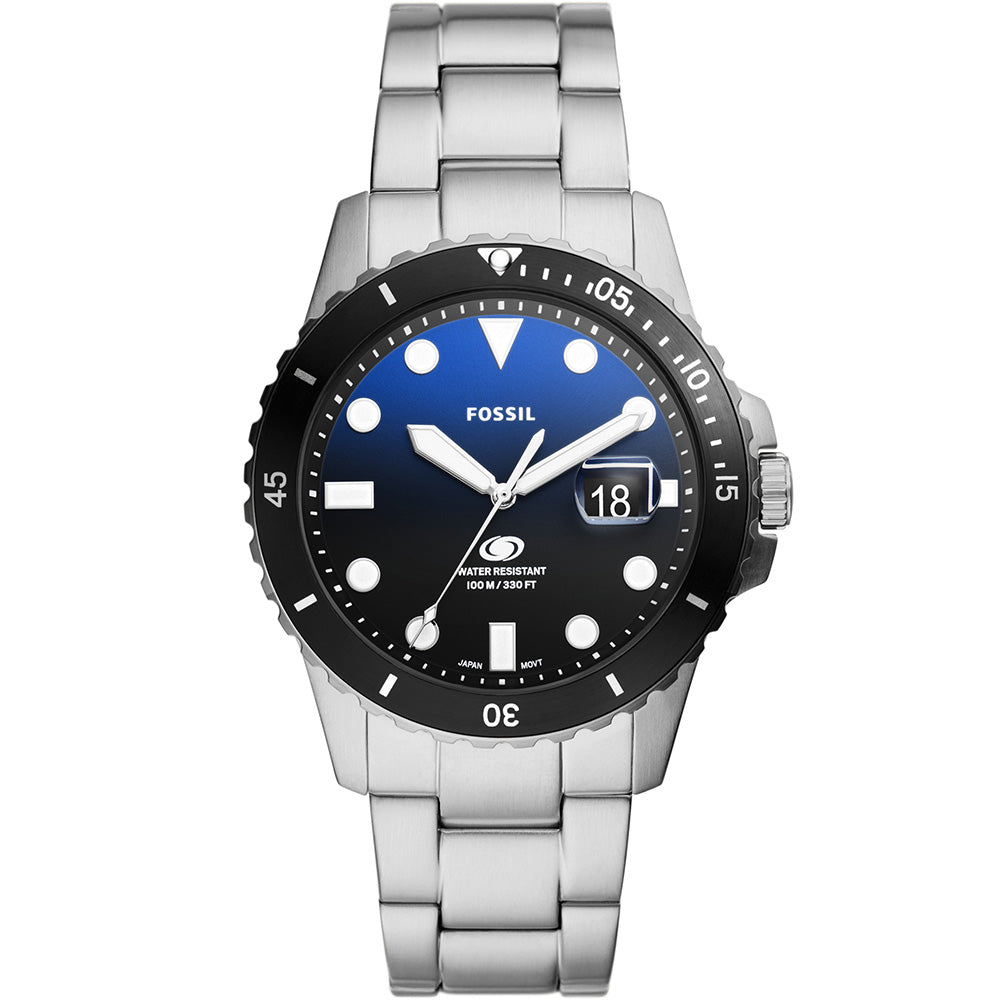 Fossil Blue FS6038 Men's Stainless Steel Chronograph Watch - Water Resistant, Date Display - Perfect for Business, Casual & Outdoor Activities
