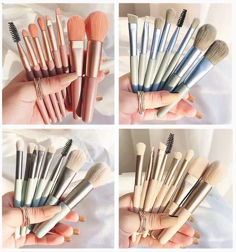Premium Synthetic Makeup Brush Set - 8PC Foundation, Powder, Concealer & Eyeshadow Brushes for Flawless Makeup Application | Perfect for Daily Use, Professional Makeup Artists & Travel
