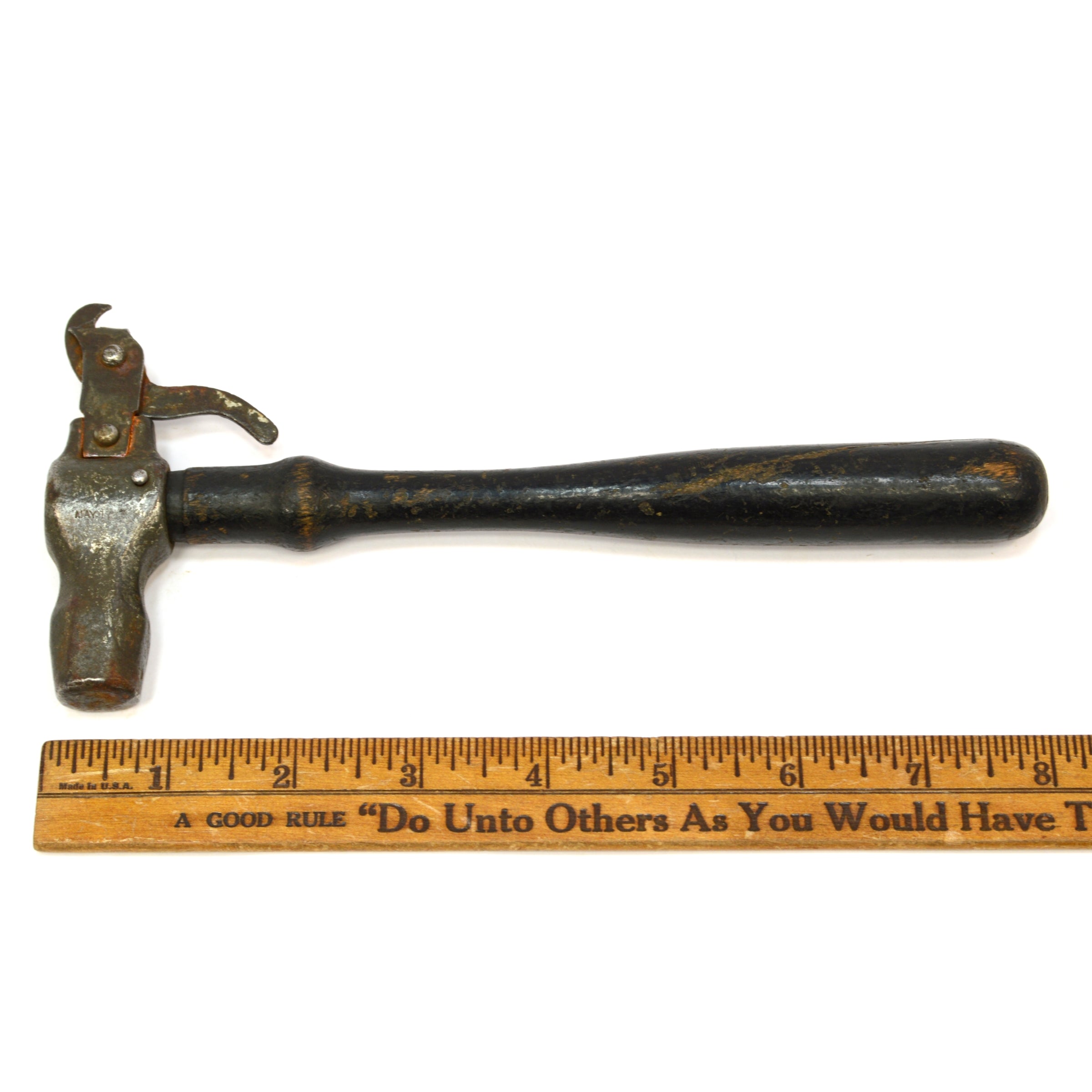 Vintage 5 oz Antique Tack Hammer with Unique Staple Puller End - Dated MAY 17 - Perfect for Upholstery, Leatherworking & DIY Crafts