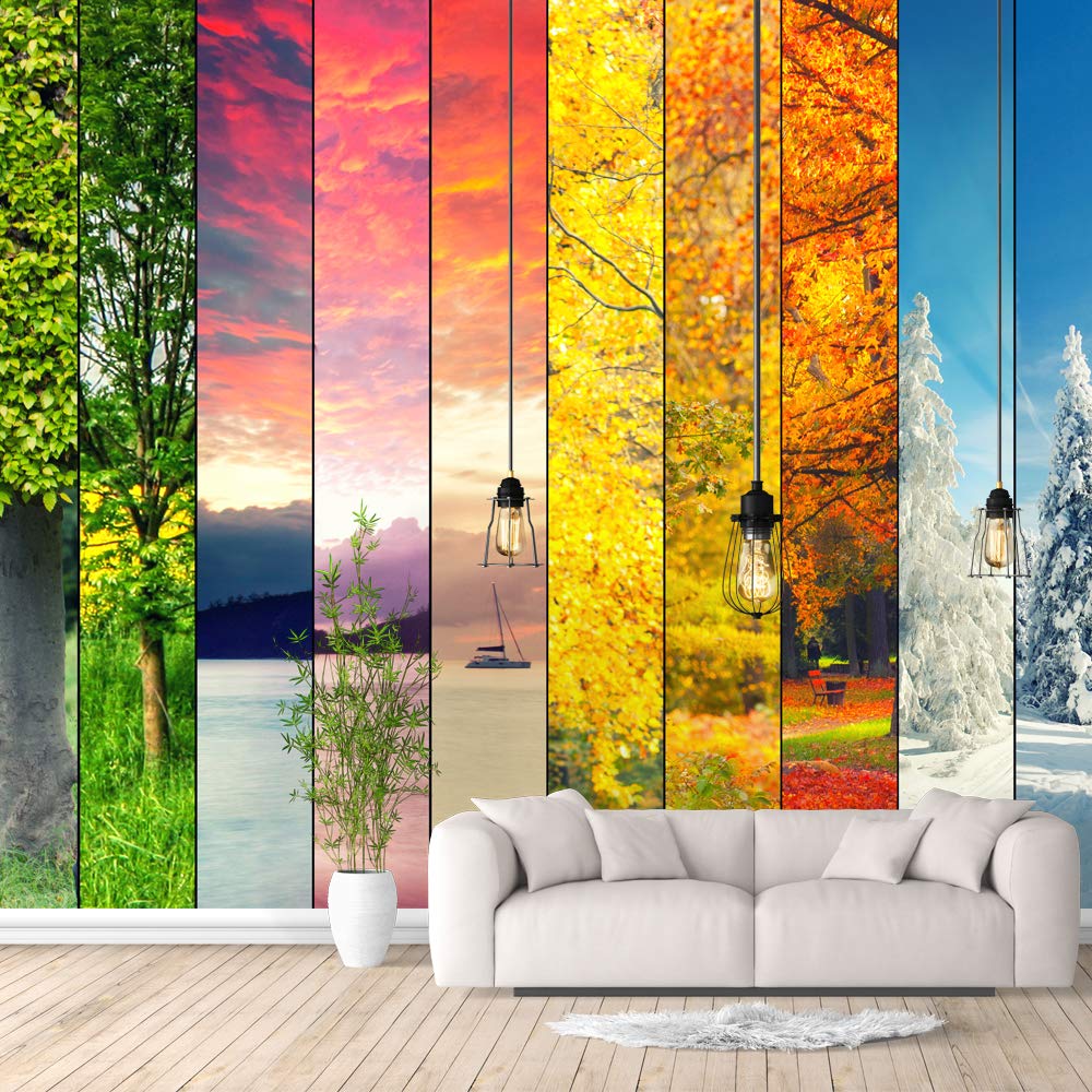 IDEA4WALL Removable Peel and Stick Wallpaper - 66x96 Inches Self-Adhesive Wall Mural for Bedroom, Living Room, Nursery - Beautiful Floral & Scenic Wall Stickers for Home Decor