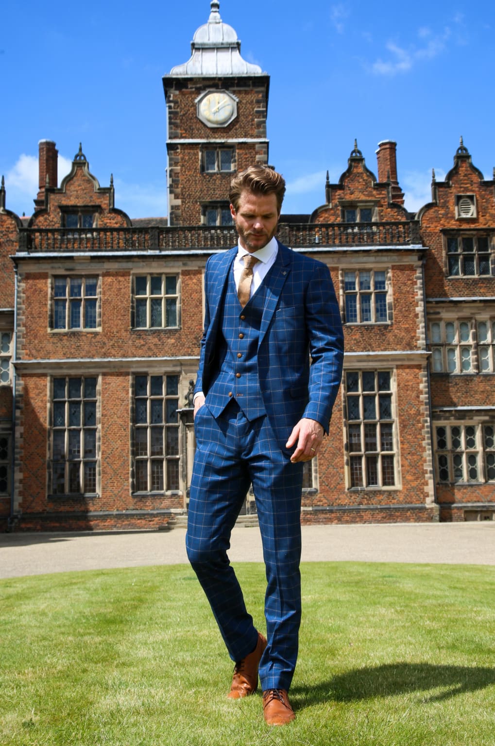 Hamleys Navy Blue Men's Three Piece Suit | Formal Business Attire | Perfect for Weddings, Office & Special Occasions