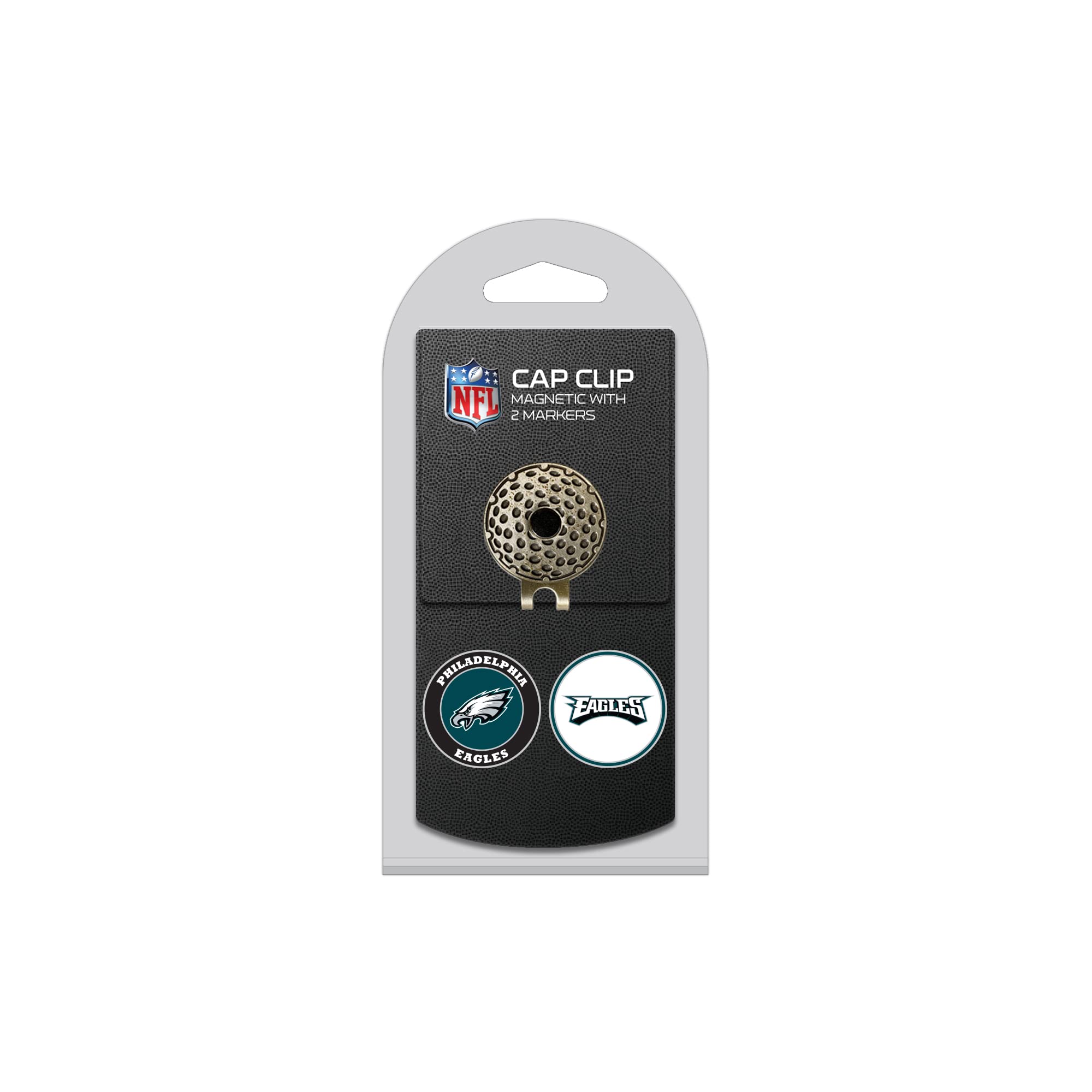 Team Golf NFL Golf Cap Clip with 2 Removable Double-Sided Enamel Magnetic Ball Markers - Easy Hat Attachment for Golfers | Perfect for Golf Course, Driving Range & Sports Fans