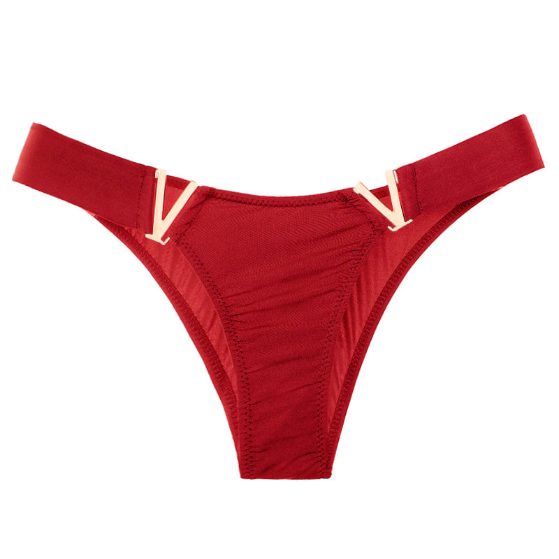 ZASUWA Women's V-Neck Solid Color Underwear - Comfortable & Breathable Panties for Daily Wear, Yoga, and Sleep