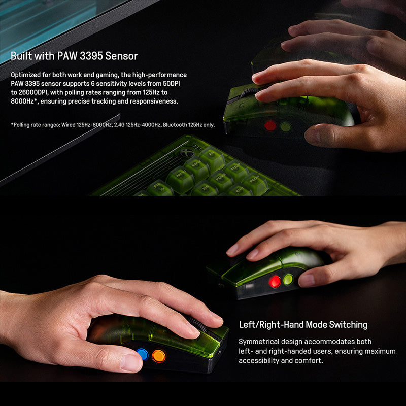 8BitDo Retro R8 Tri-Mode Wireless Gaming Mouse for Xbox - Programmable Buttons, 2.4G/Bluetooth/USB-C - Perfect for Retro Gaming & Modern PC/Xbox Gaming Sessions