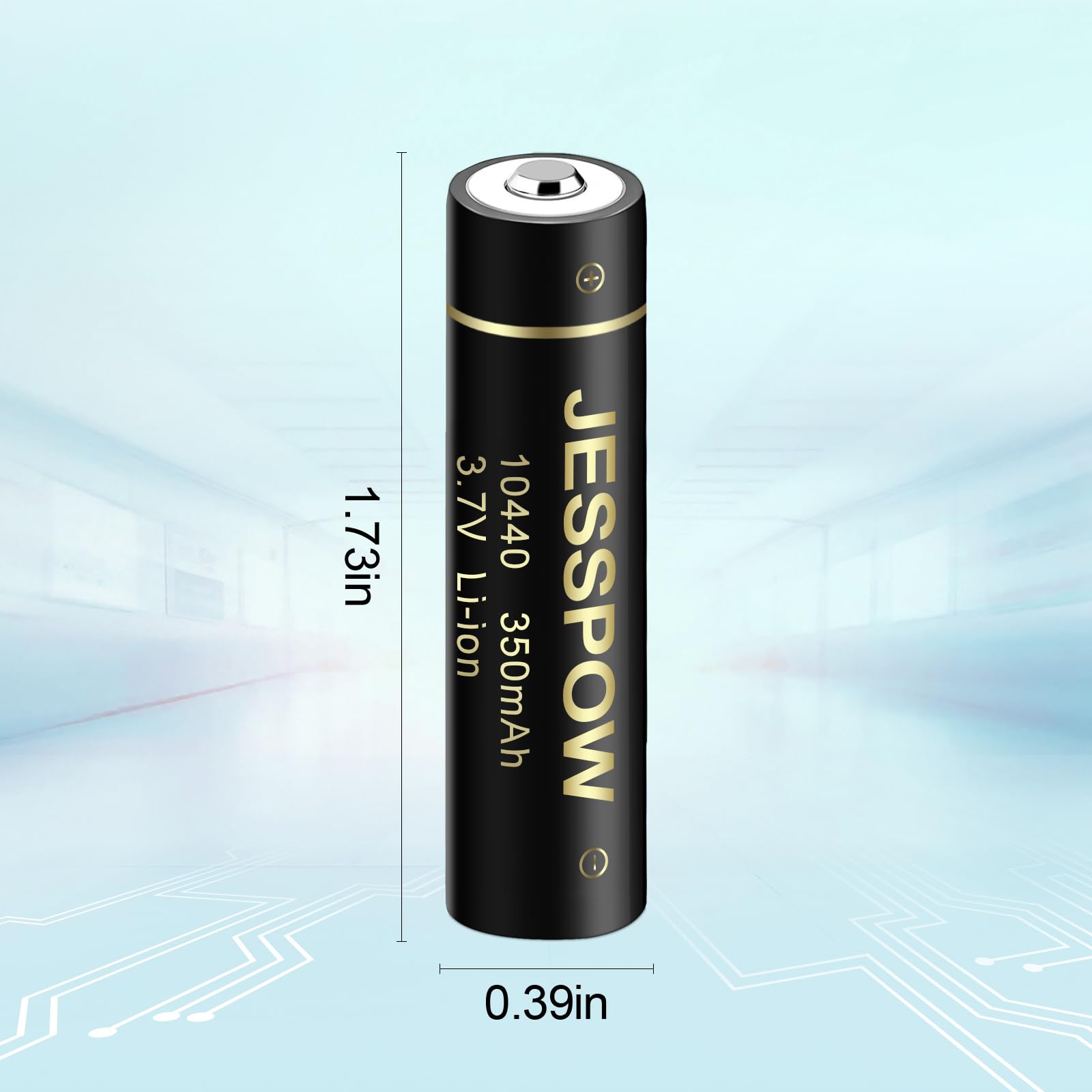 10440 Rechargeable Li-ion Battery 3.7V 350mAh - 4 Pack for LED Flashlights, Torches & Portable Electronics - Perfect for Camping, Emergency Kits & Outdoor Adventures