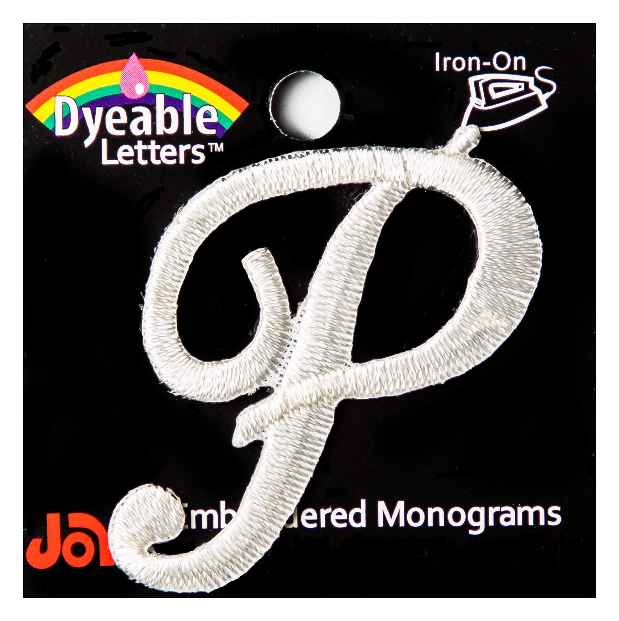 1.5 Inch White Embroidered Iron-On Monogram Letter P for DIY Crafts, Clothing & Personalized Gifts - Perfect for T-Shirts, Hats & Home Decor