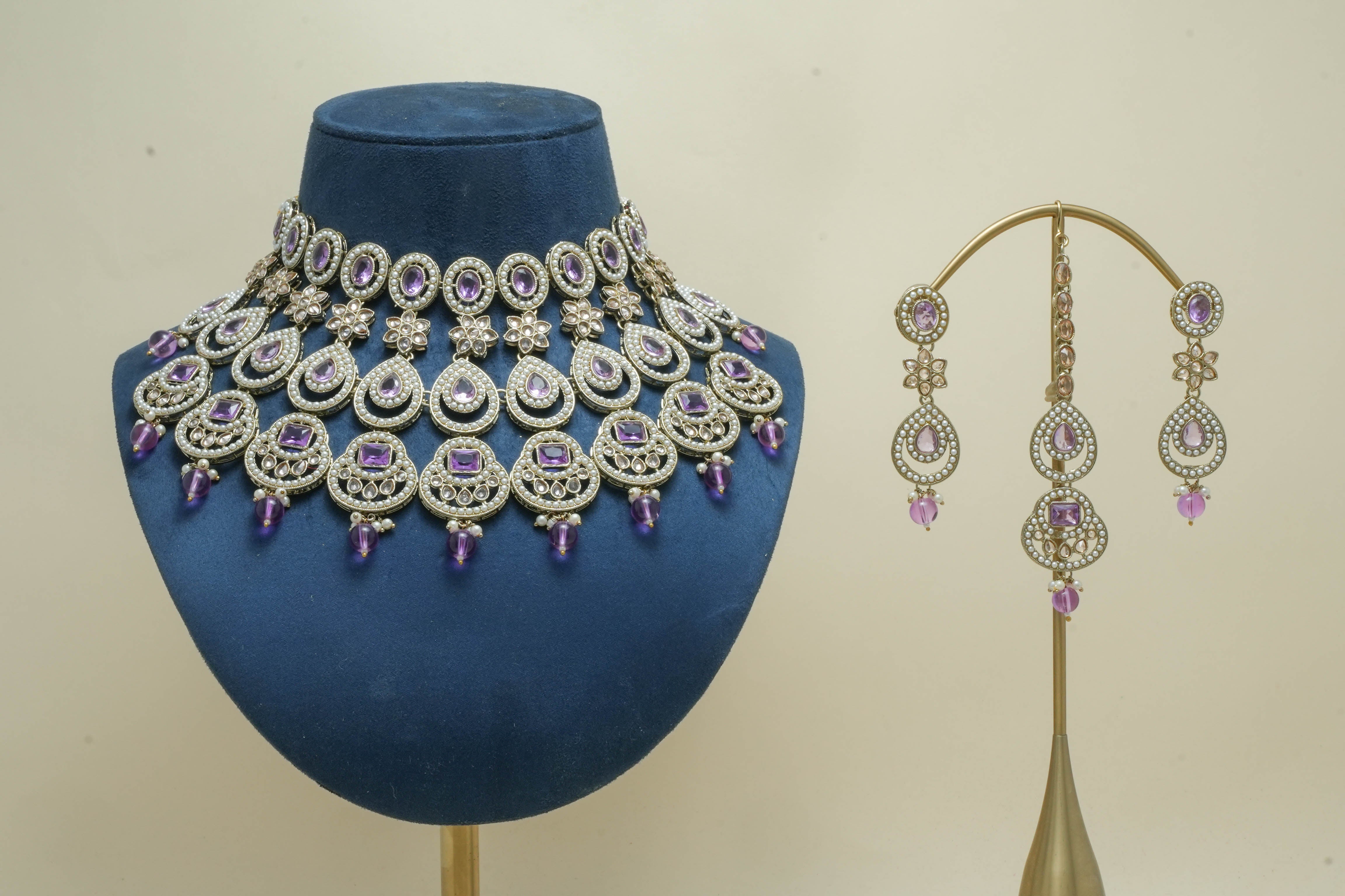 SONIA POLKI Full Set Jewelry - Elegant Indian Necklace & Earrings Set for Women | Perfect for Weddings, Parties & Festive Occasions
