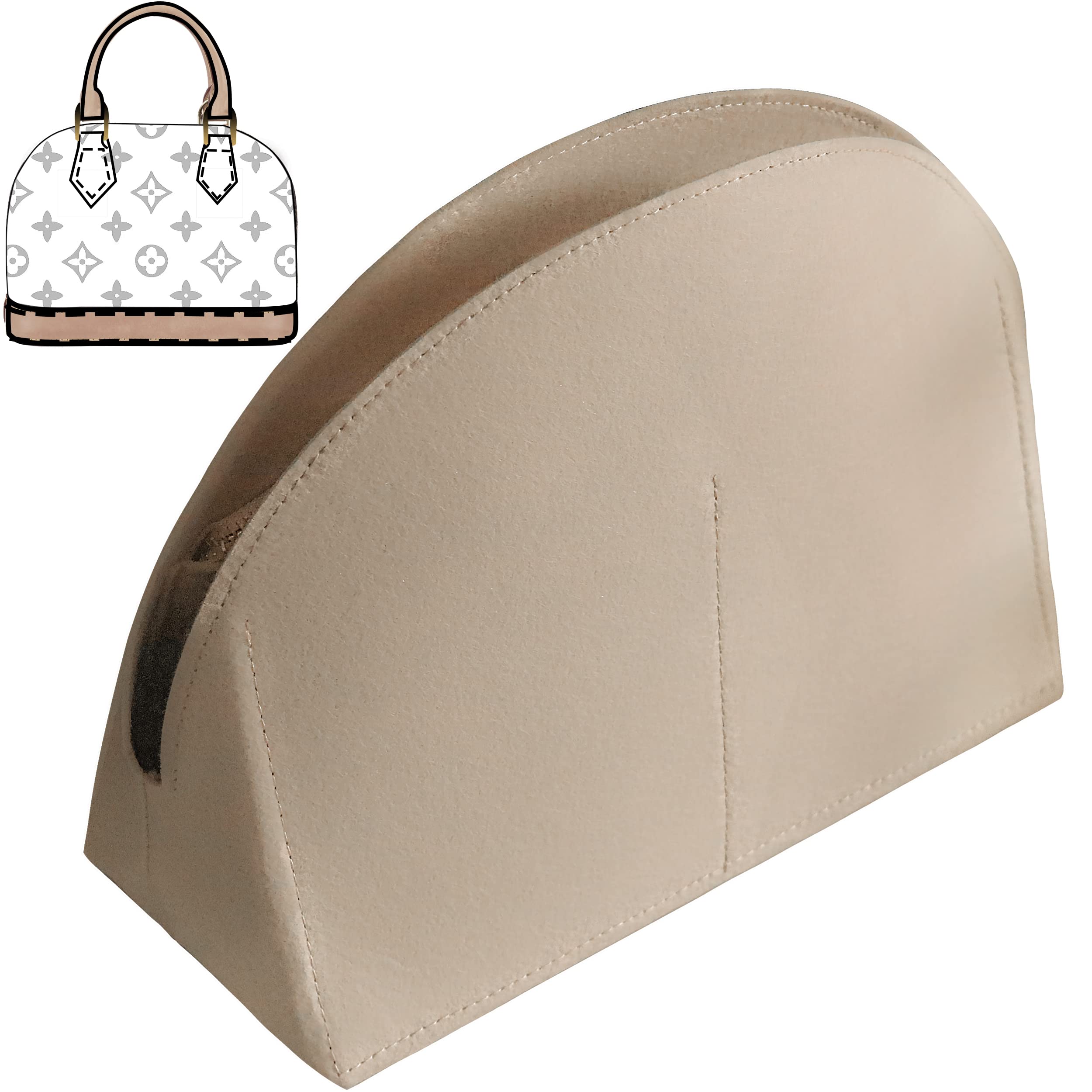 Soyizom Felt Purse Organizer Insert for Louis Vuitton Alma BB PM - Beige Handbag Organizer | Tote Bag Insert | Purse Liner for Women | Perfect for Travel, Work & Everyday Use