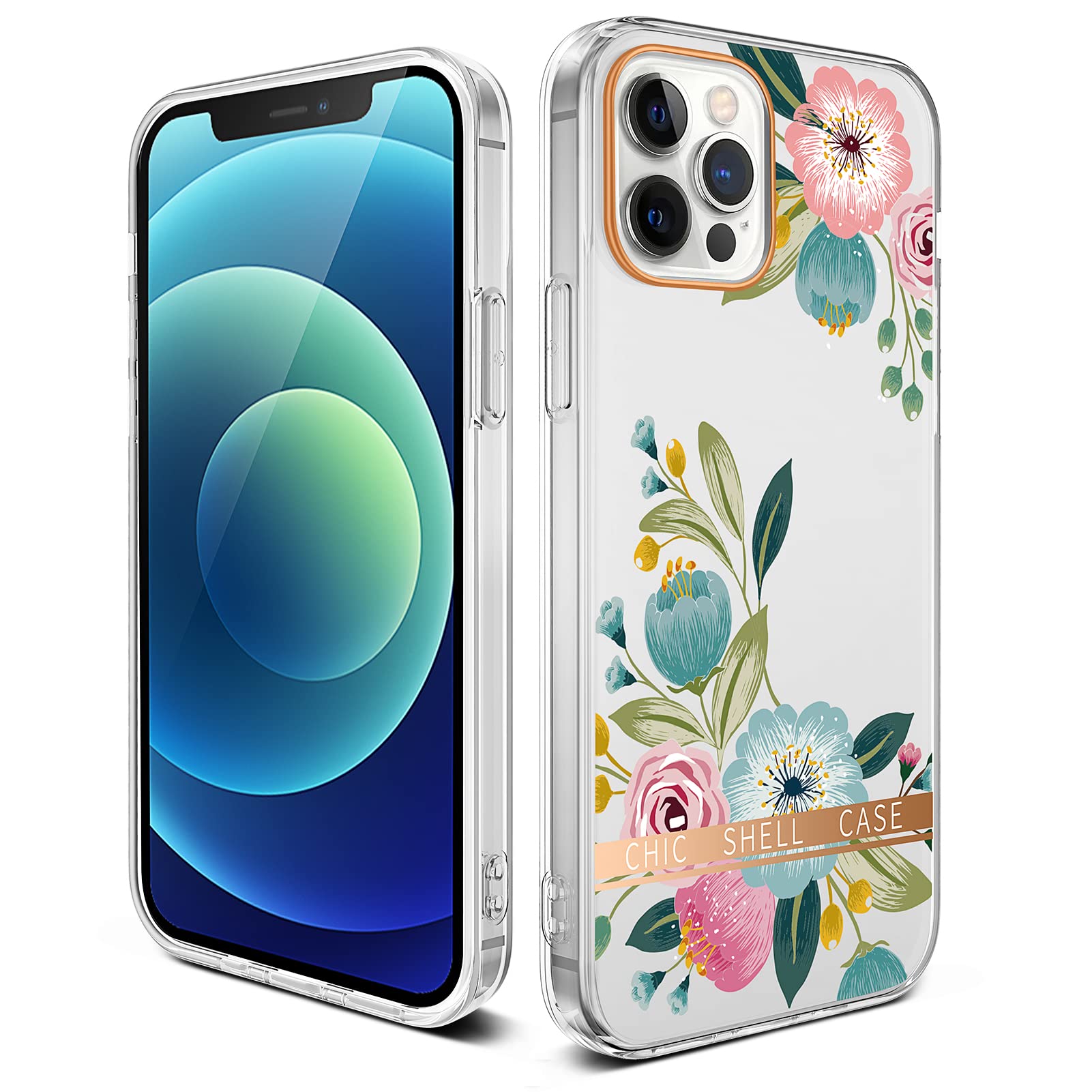 MAKEBETT iPhone 13 Pro Max Case - Blue Floral Design, Slim Fit Soft TPU Shockproof Protective Cover for Women & Girls | Fashion Phone Case for 6.7 Inch iPhone | Perfect for Everyday Use, Work & Travel