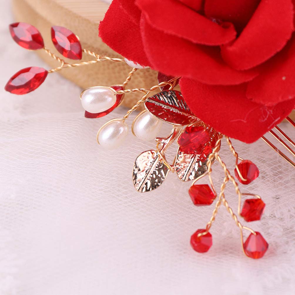 Minkissy Rose Hair Comb for Women - Elegant Bridal Wedding Hair Accessory, Prom & Special Occasion Hair Jewelry for Girls - Perfect for Weddings, Proms, and Formal Events