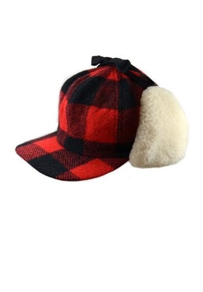 Yukon Buffalo Check Fudd Cap - Warm Plaid Hunting Hat for Men - Perfect for Outdoor Adventures & Winter Camping