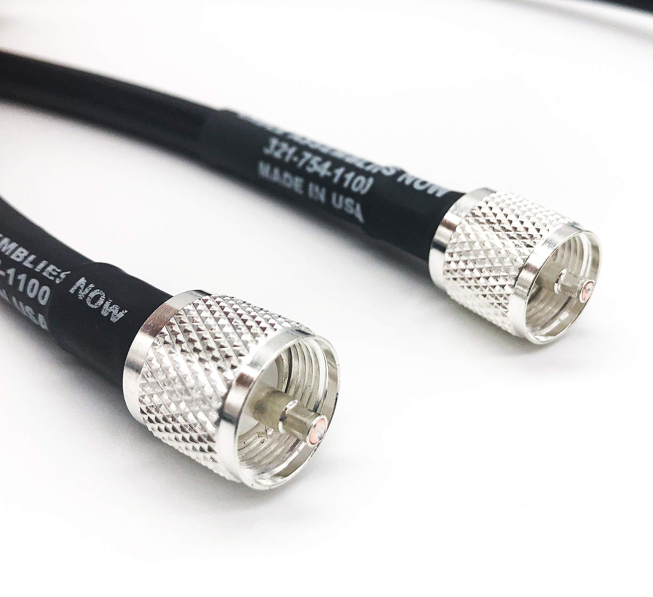 Times Microwave LMR-400 Low Loss Coaxial Cable 50ft with UHF Male to UHF Male (PL259) Connectors - 50 Ohm Coax Cable for WiFi, Ham Radio, CB Radios, Two-Way Communication & Antenna Installation - Perfect for Home/Office Signal Boosting & Outdoor Transmitter Setups