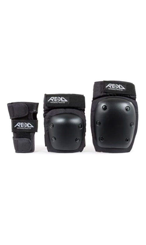 REKD Heavy Duty Youth Protective Pad Set - Black - Knee & Elbow Pads for Kids - Skateboarding, Cycling, Roller Skating Safety Gear