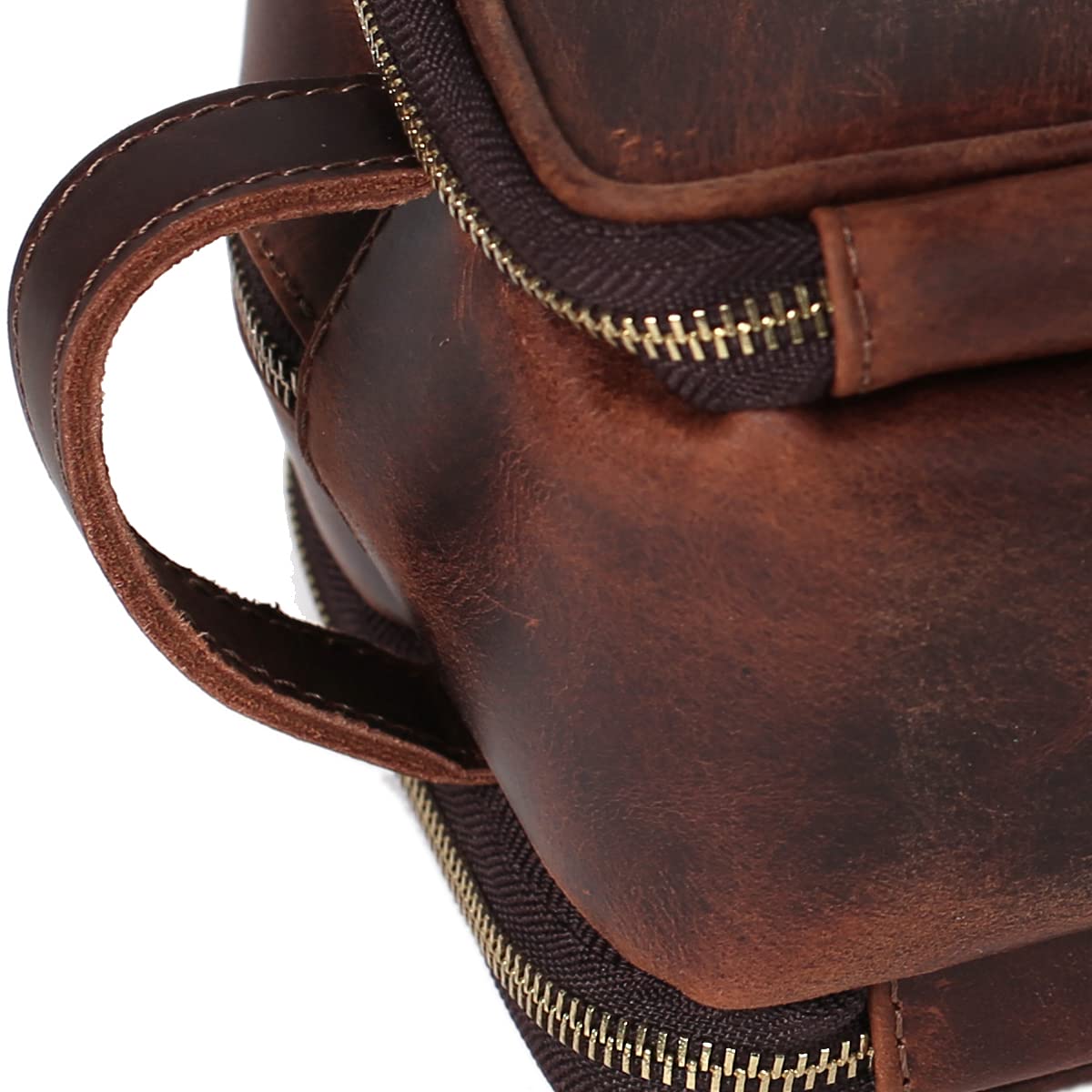 Premium Full Grain Leather Toiletry Bag for Men - Personalized Travel Shaving Dopp Kit, Large Cosmetic Organizer with Monogram Option (Coffee Brown) - Perfect for Business Trips, Gym Essentials & Bathroom Storage