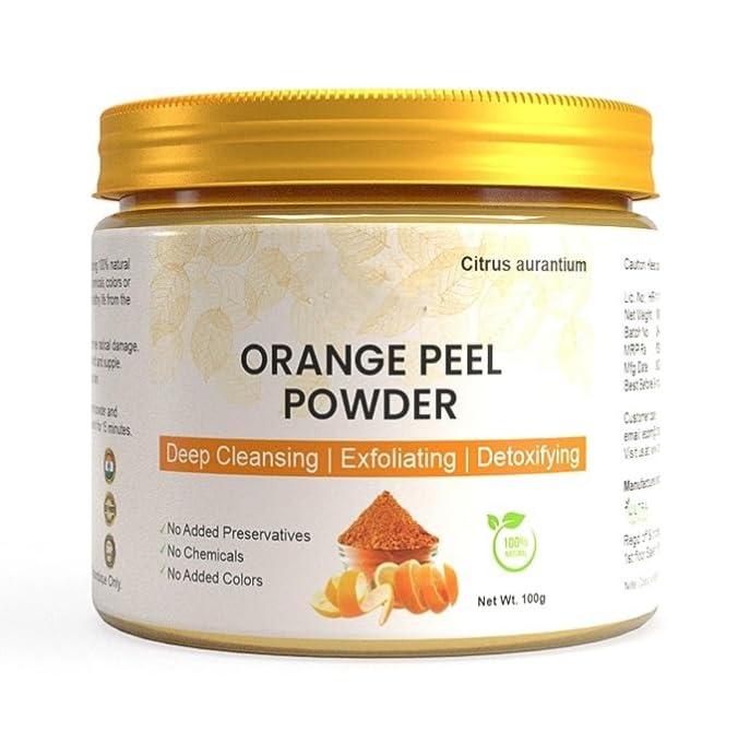 ZOOMIQUE Orange Peel Powder Face Mask for Oil Control, Tan Removal & Acne Treatment | Natural Vitamin C Skin Brightener & Collagen Booster | Reduces Scars & Promotes Glowing Skin | 100g for Daily Skincare & Spa Treatments