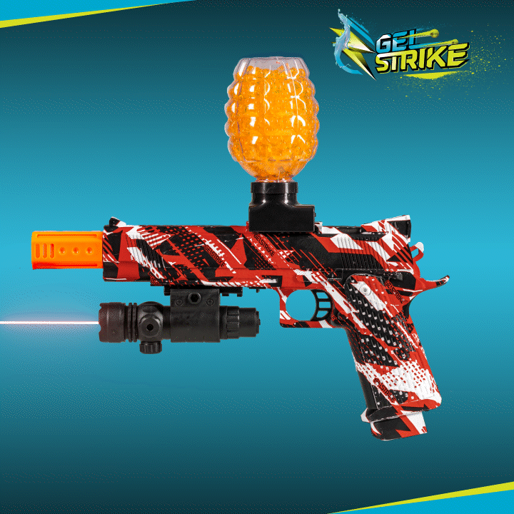 Storm Pistol Rapid Blaster GelStrike - High-Powered Water Gel Ball Blaster Toy for Outdoor Battles, Team Games & Backyard Fun (Red)