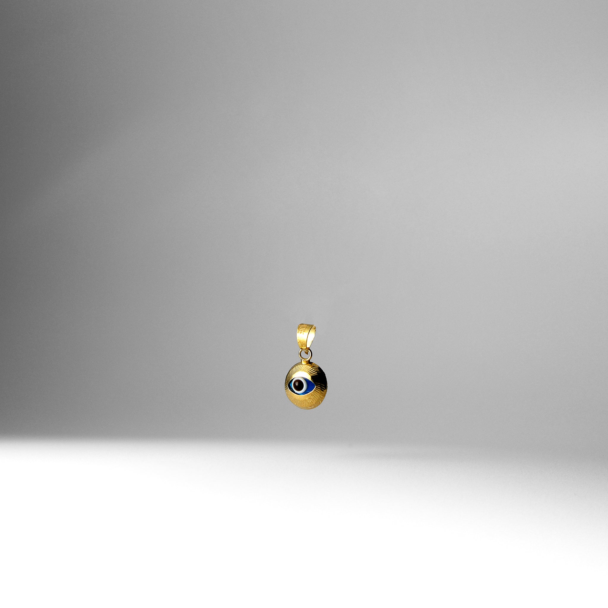 14K Gold Dainty Round Blue Evil Eye Pendant Necklace for Women - Protection Jewelry Gift for Birthday, Travel & Good Luck Charm