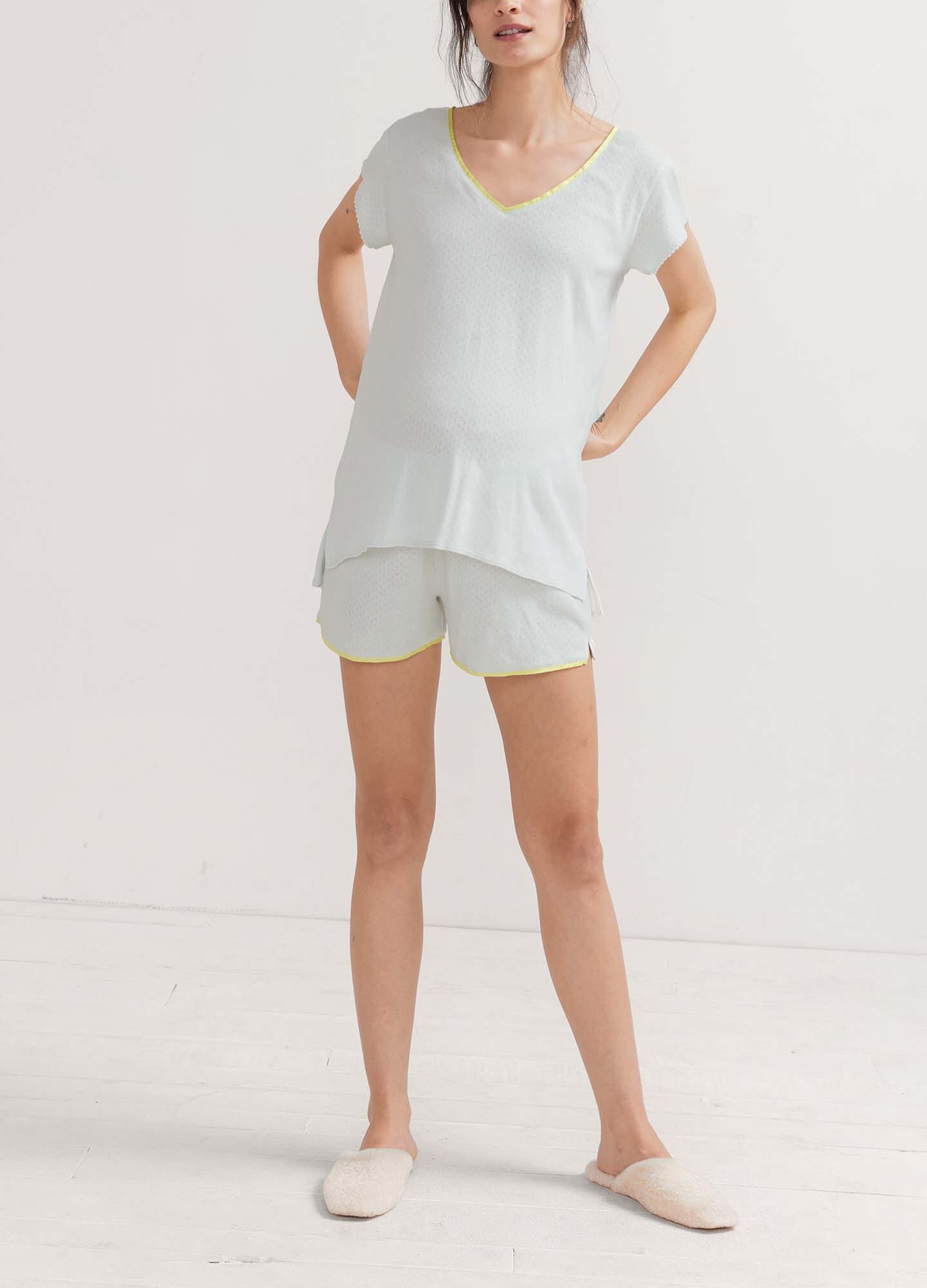 Soft and Breathable Pointelle Short Pajama Set for Women - Perfect for Summer Nights, Lounging, and Travel