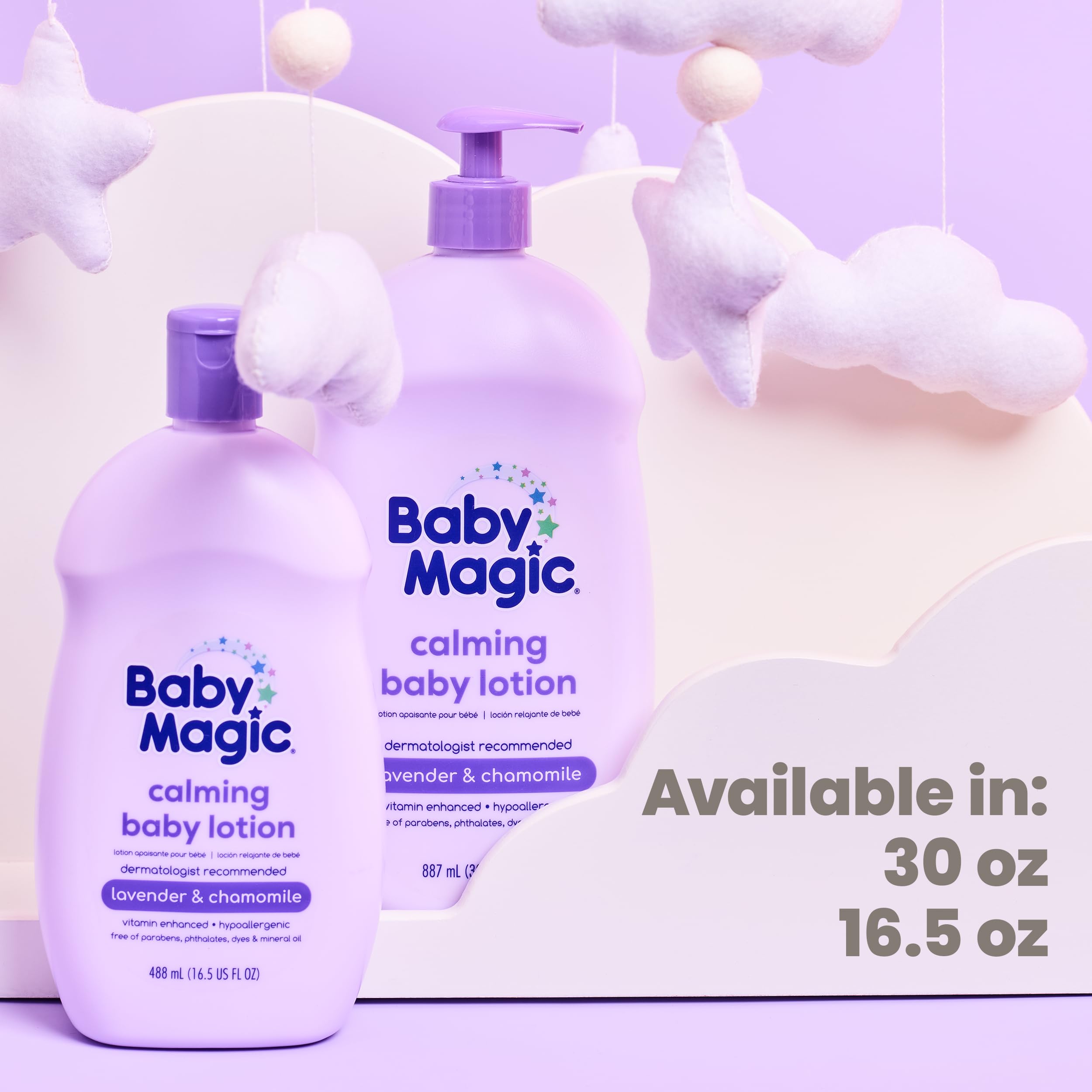 Baby Magic Calming Lotion 16.5oz - Lavender Chamomile for Bedtime Relaxation (6 Pack)