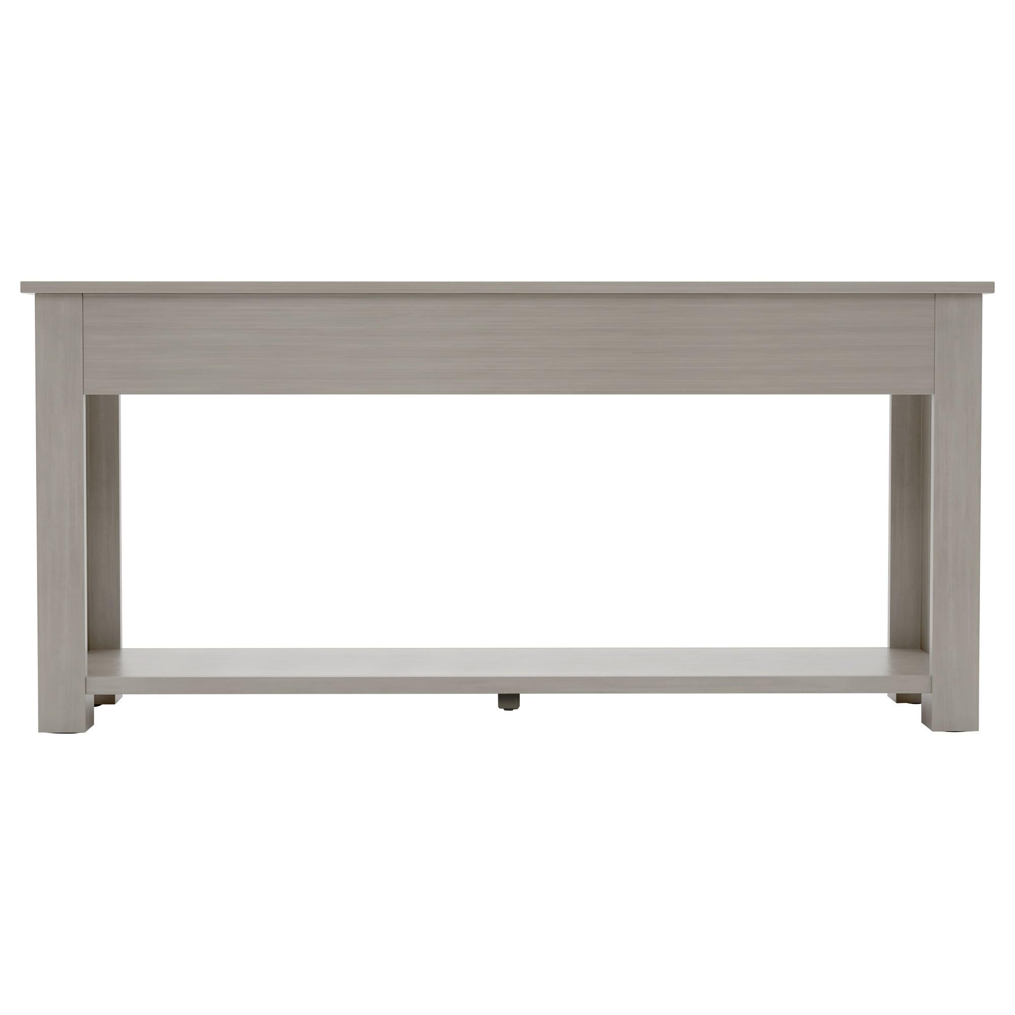 Gray Wash Console Table with Storage Drawers & Bottom Shelf - Entryway Sofa Table, Hallway Organizer for Keys, Mail & Decor | Perfect for Small Spaces & Apartment Living